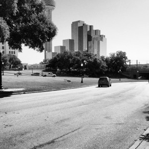 Elm Street to the Triple Underpass - the scene of the assassination of John F. Kennedy, 35th President of the United States, on November 22nd 1963